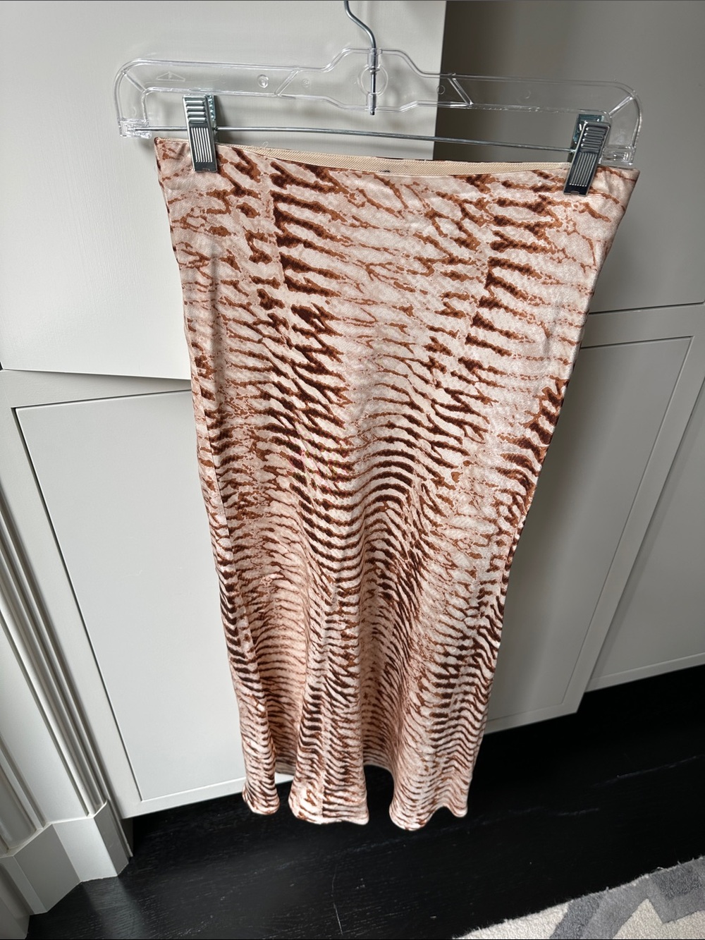 Rails Pink and Brown Animal-Print Midi Skirt